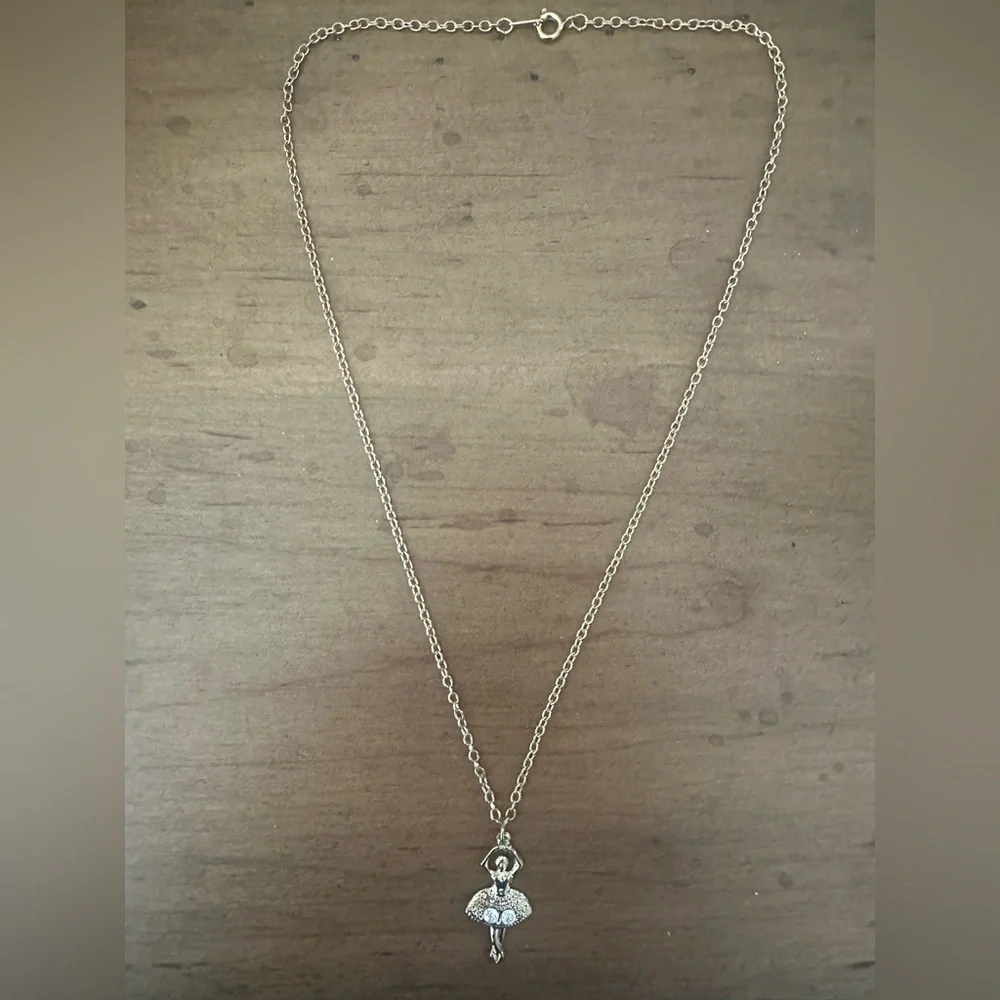 Vintage Gold Toned Ballerina 18” Necklace